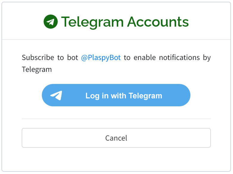 Login in with telegram
