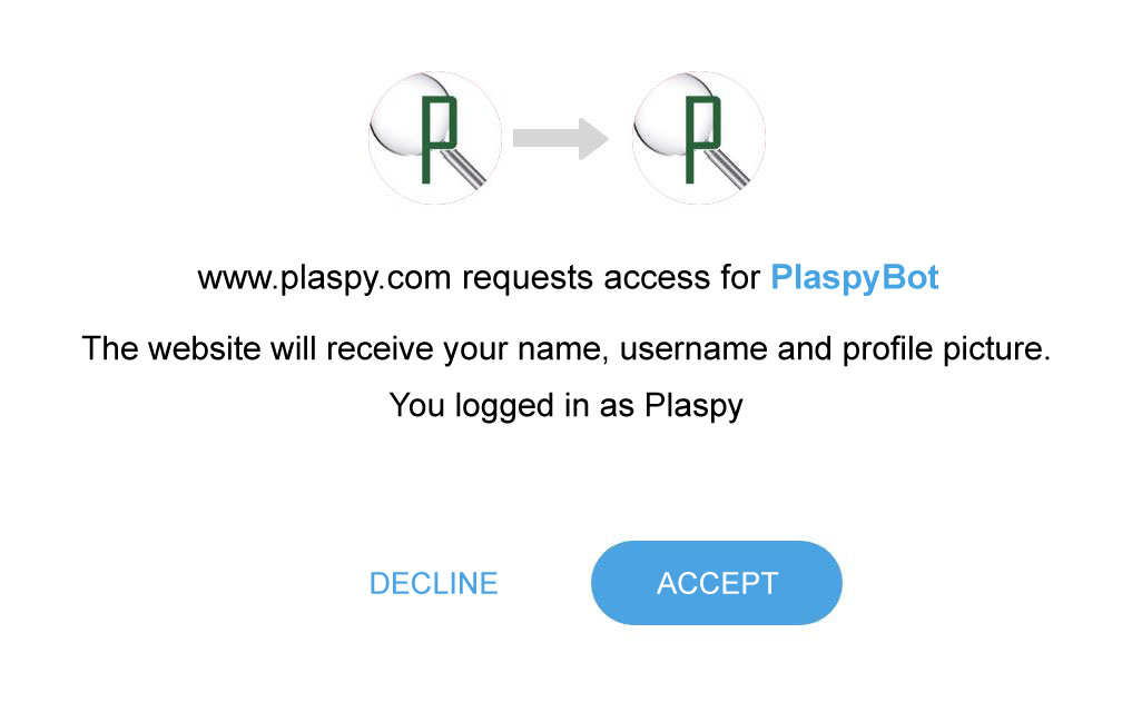 Request entry in Telegram